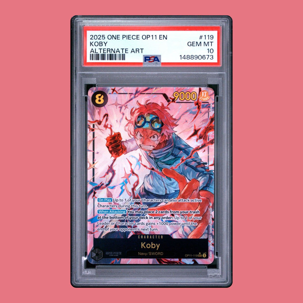 Koby - 2025 One Piece OP11 EN - #119 - PSA 10 GEM MT
