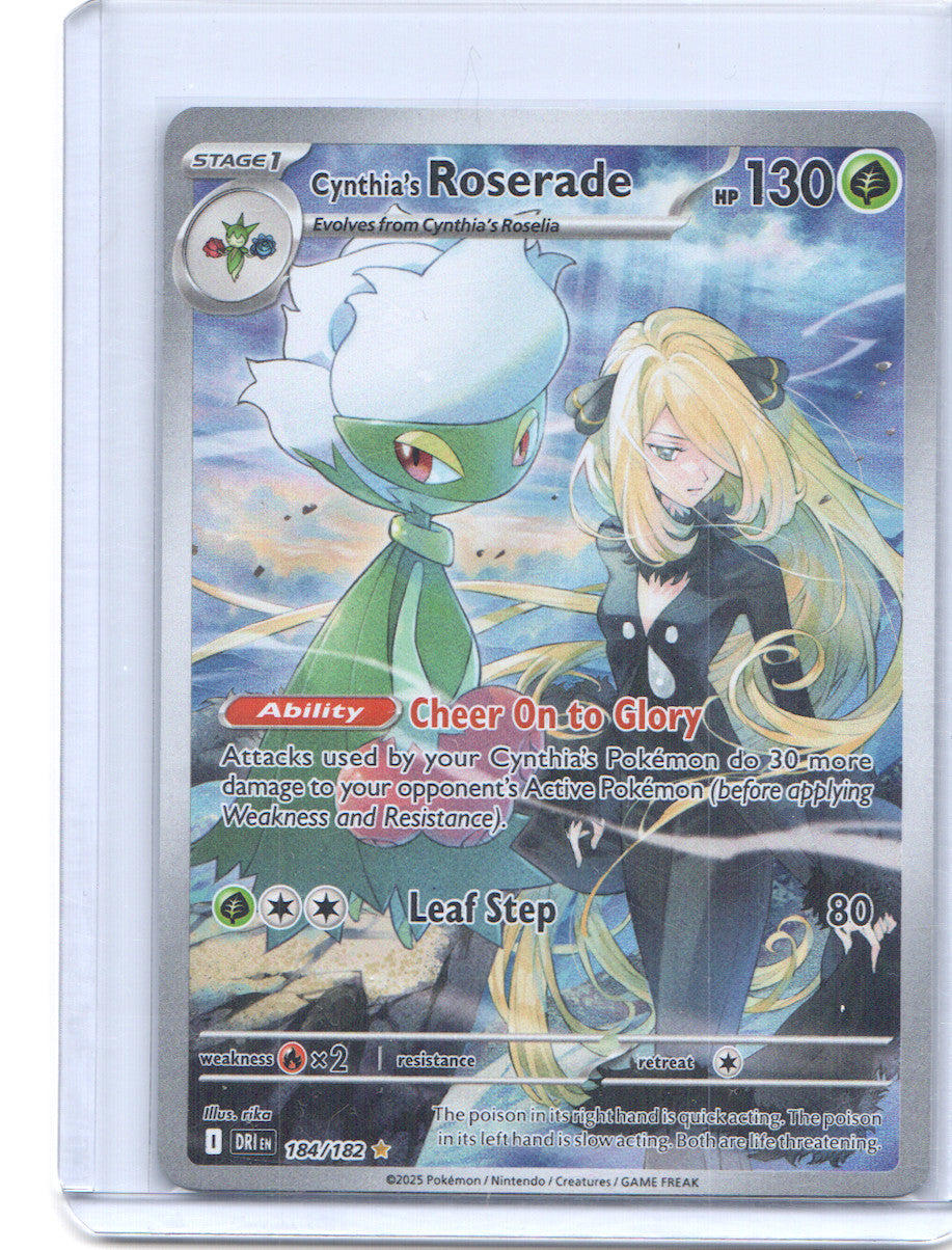 Cynthia's Roserade Illustration Rare SV10: Destined Rivals 184/182 NM