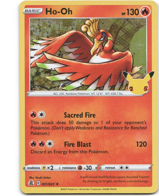 Ho-Oh 1 Celebrations Holofoil Pokemon NM