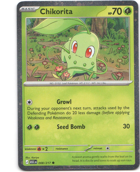 Chikorita 8 Ascended Heroes Cosmos Holofoil Common Pokemon NM
