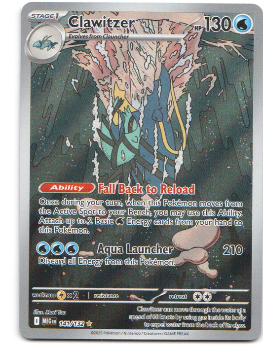 Clawitzer Illustration Rare ME01: Mega Evolution 141/132 NM