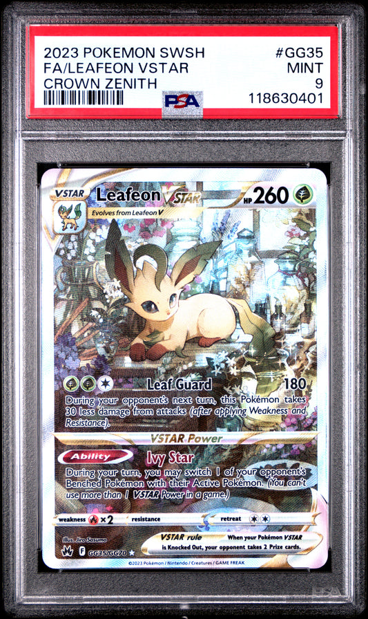 Fa/Leafeon Vstar Crown Zenith Pokemon Sword And Shield Crown Zenith GG35 NM PSA 