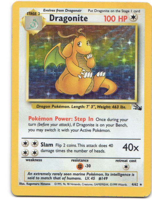 Dragonite (4) Holo Rare Fossil 04/62 LP