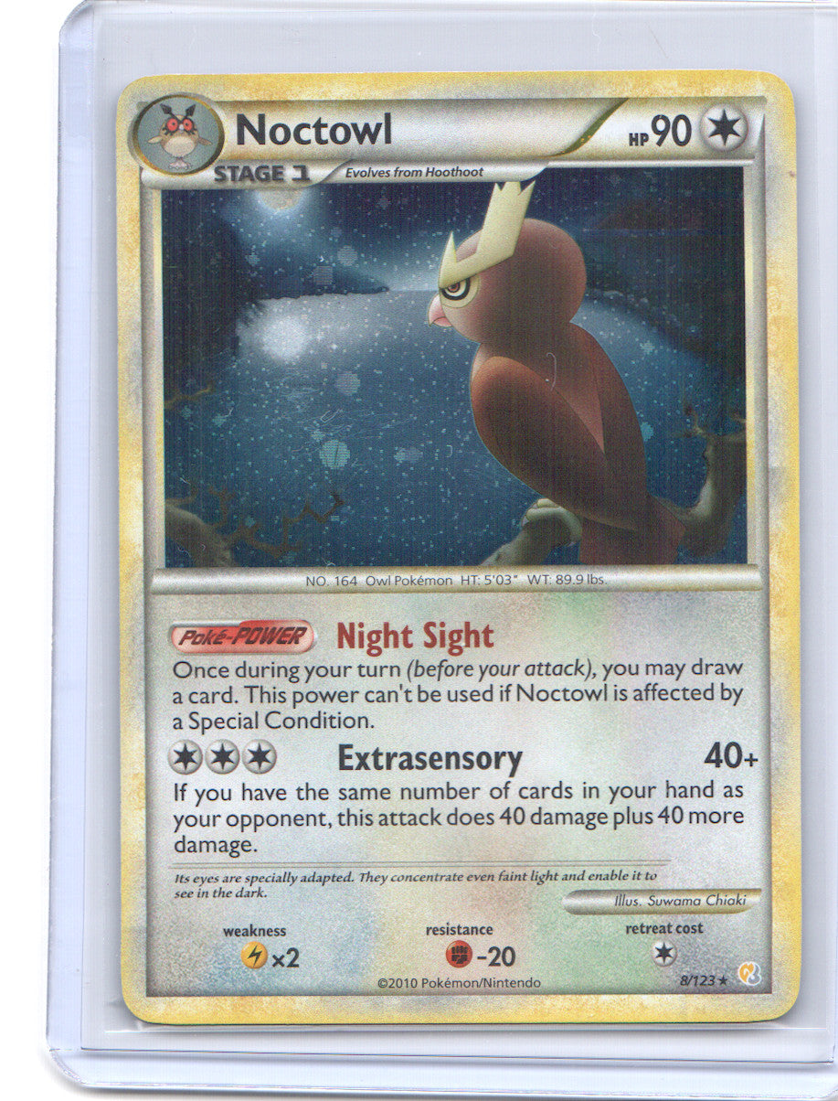 Noctowl Holo Rare HeartGold SoulSilver 8/123 LP