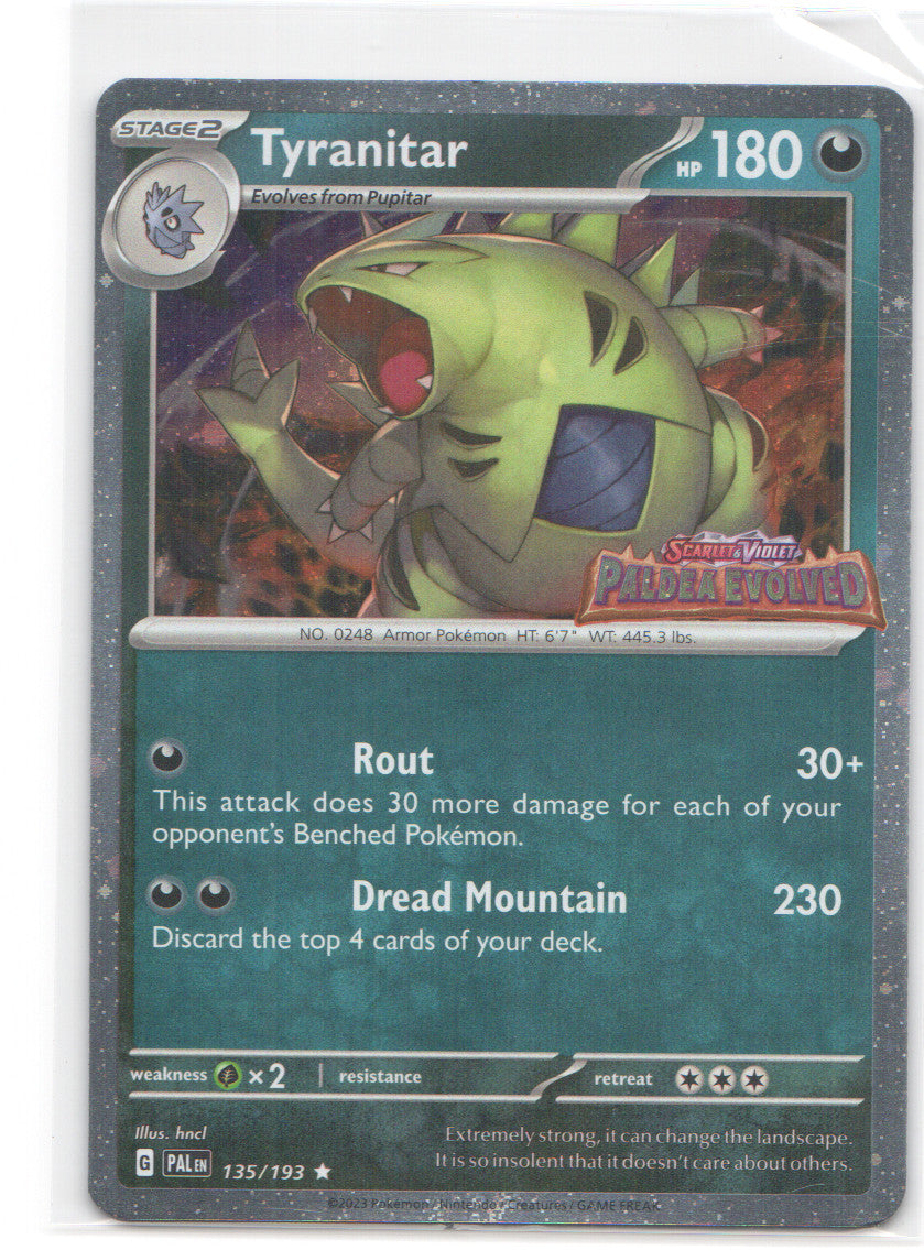 Tyranitar (Paldea Evolved Stamp) Promo Miscellaneous Cards & Products 135/193 NM