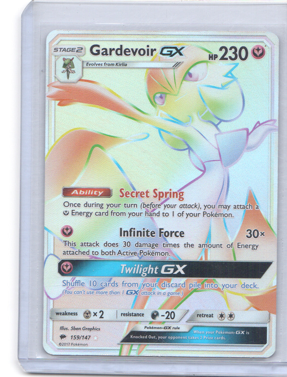 Gardevoir GX (Secret) Rainbow Rare SM - Burning Shadows 159/147 NM