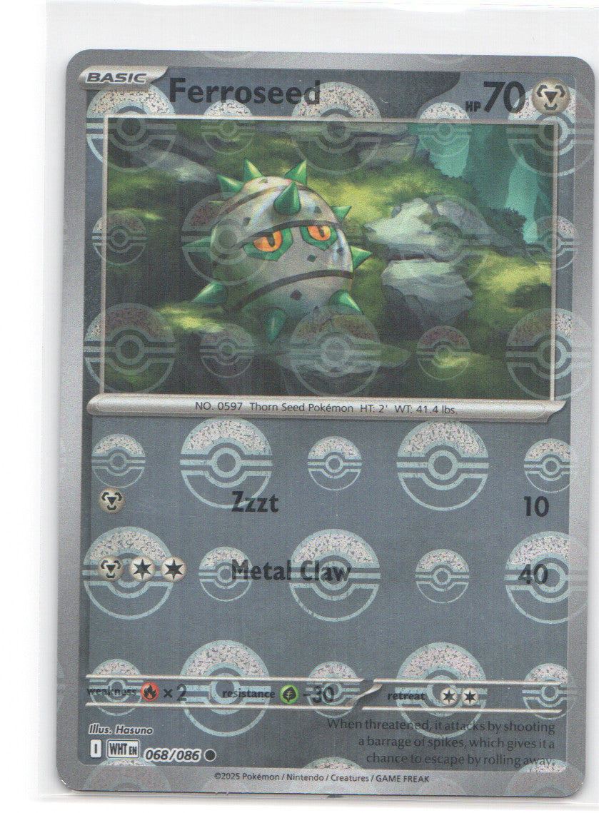 Ferroseed (Master Ball Pattern) Common SV: White Flare 068/086 NM