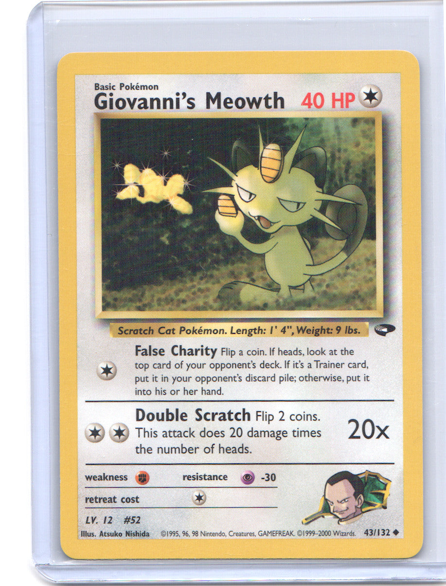 Giovanni's Meowth (43) Uncommon Gym Challenge 043/132 LP