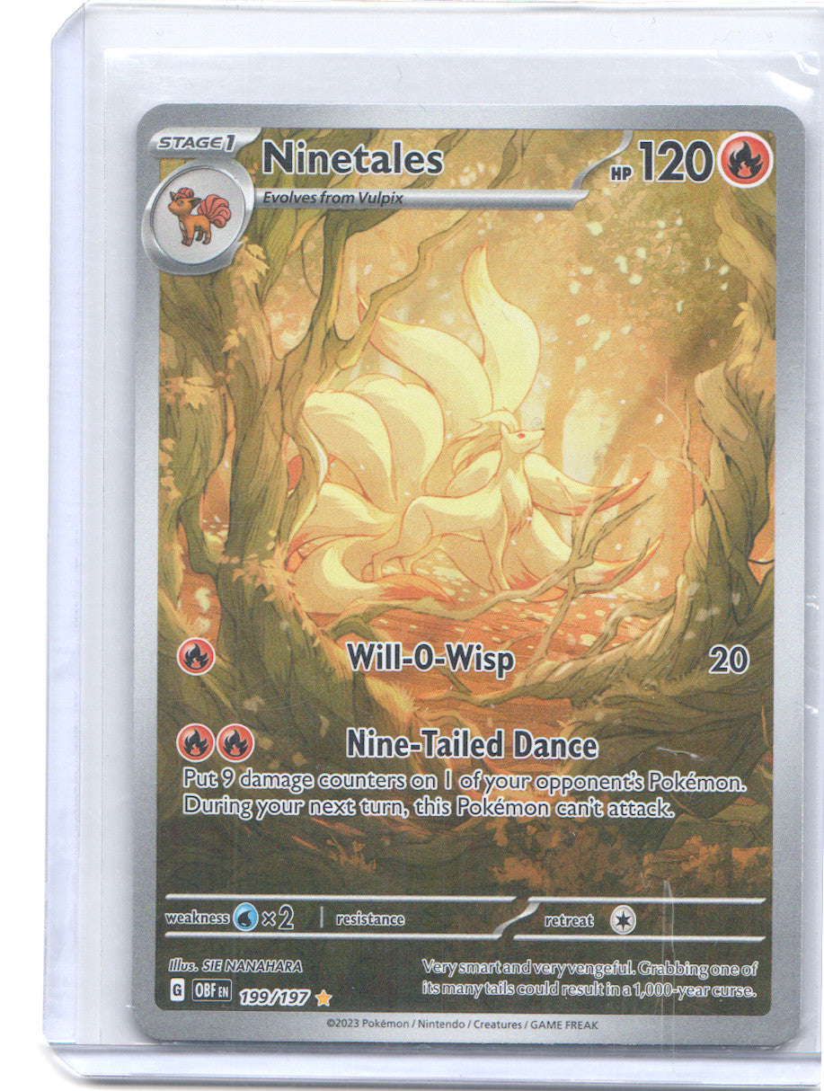 Ninetales Illustration Rare SV03: Obsidian Flames 199/197 NM