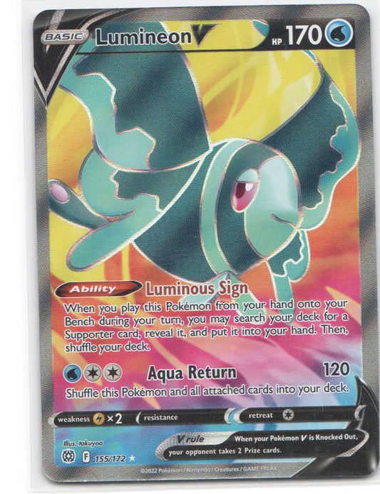 Lumineon V (Full Art) Ultra Rare SWSH09: Brilliant Stars 155/172 NM