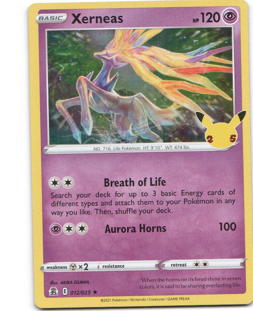 Xerneas 12 Celebrations Holofoil Pokemon NM