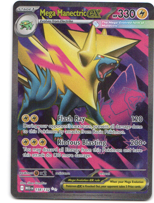 Mega Manectric ex Ultra Rare ME01: Mega Evolution 158/132 NM