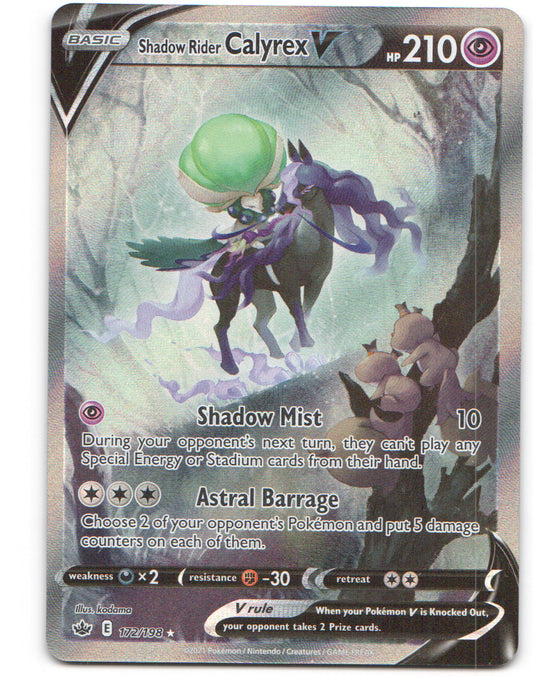 Shadow Rider Calyrex V (Alternate Full Art) Ultra Rare SWSH06: Chilling Reign 172/198 NM