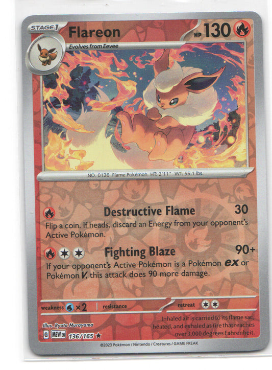 Flareon Rare SV: Scarlet & Violet 151 136/165 NM