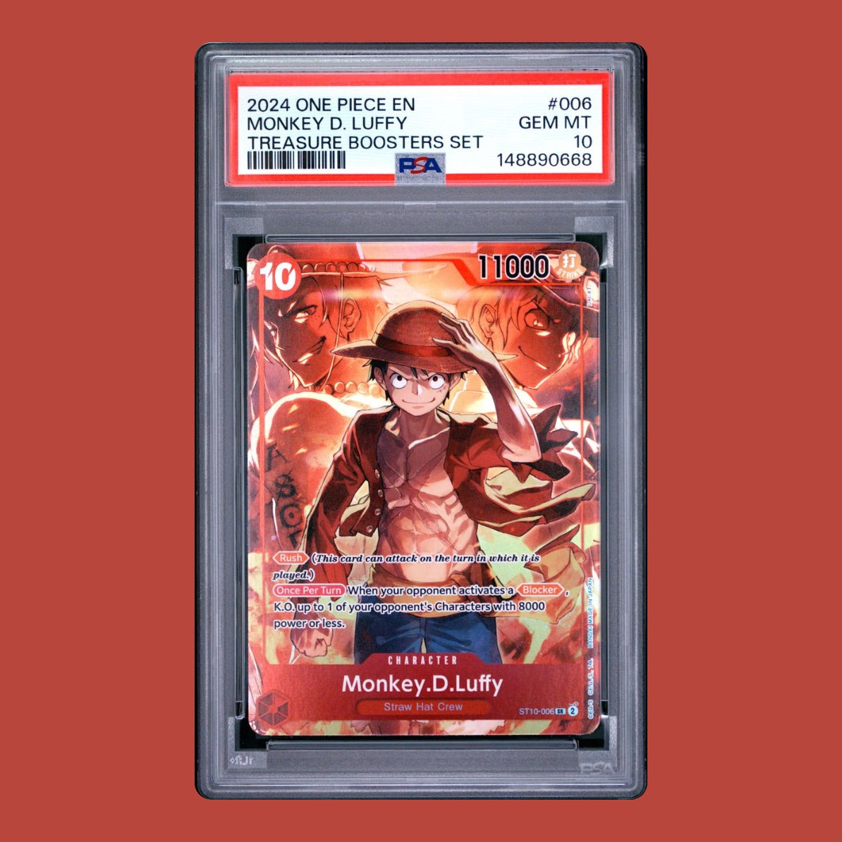 Monkey D. Luffy - 2024 One Piece EN - Treasure Boosters Set - #006 - PSA 10 GEM MT