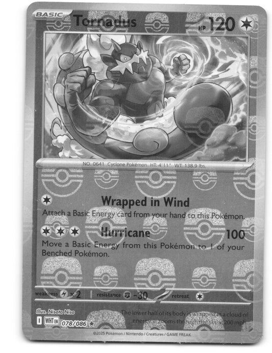 Tornadus (Master Ball Pattern) Rare SV: White Flare 078/086 NM