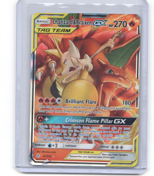 SM - Cosmic Eclipse #22/236 Charizard & Braixen GX