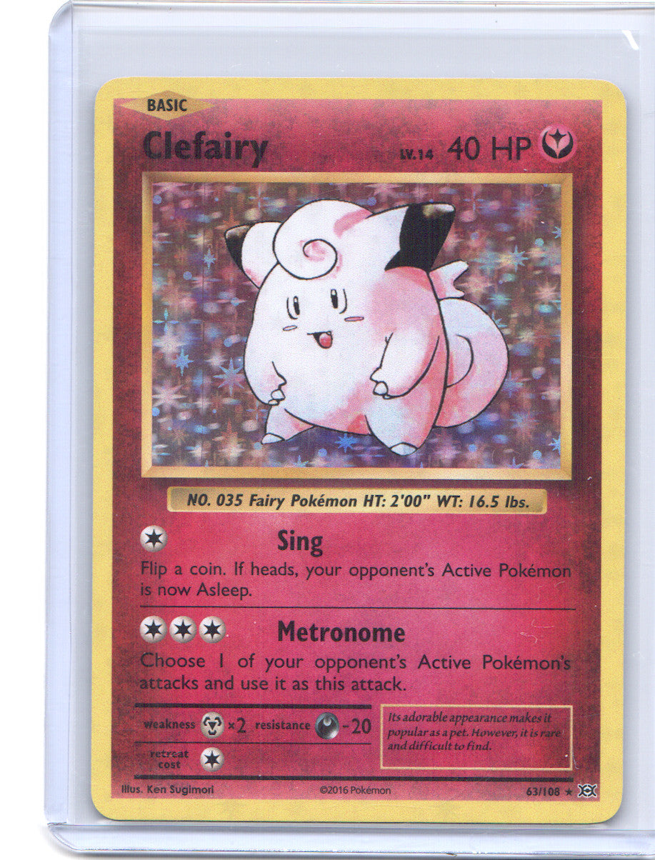 Clefairy Holo Rare XY - Evolutions 63/108 LP