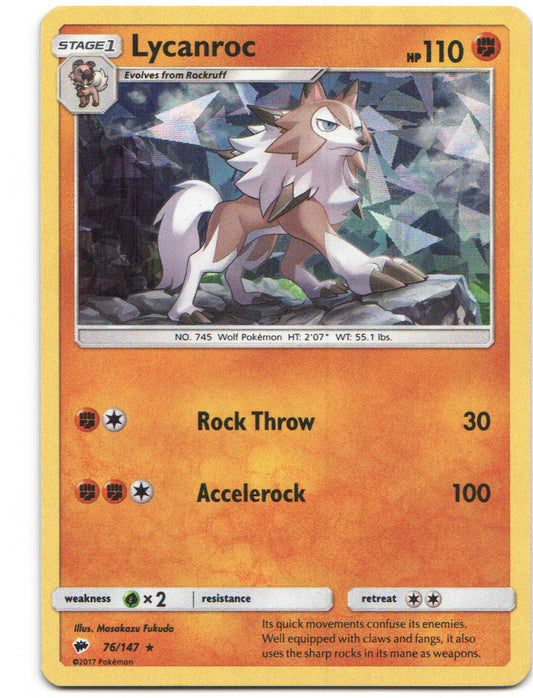 Lycanroc - 76/147 (Cracked Ice Holo) Holo Rare Deck Exclusives 076/147 LP