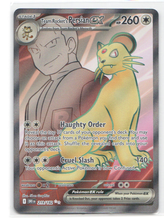Team Rocket's Persian ex - Ultra Rare SV10: Destined Rivals 219/182 NM