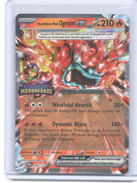 #040/167 Hearthflame Mask Ogerpon ex (Twilight Masquerade Stamp)