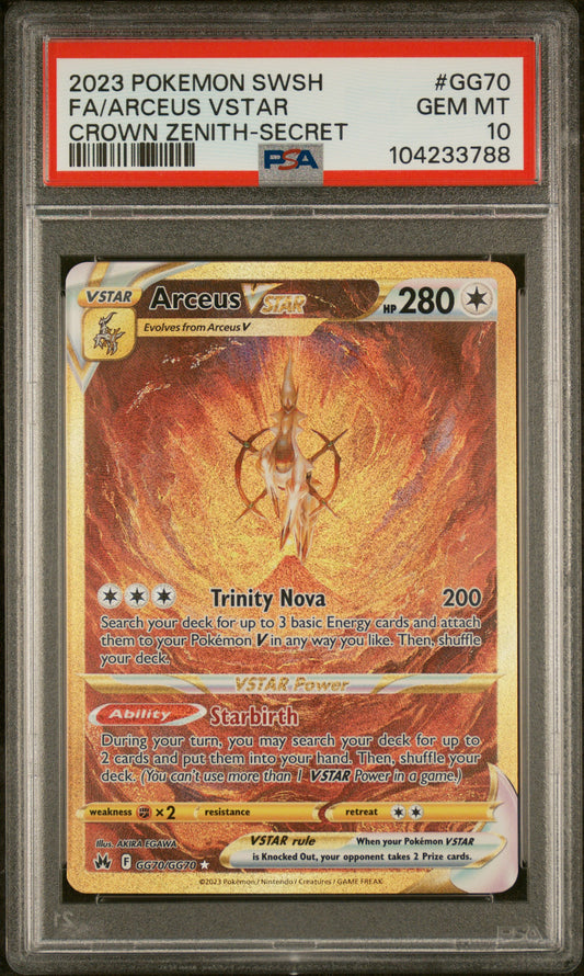 2023 Pokemon #GG70 Fa/Arceus Vstar Crown Zenith-Secret PSA 10