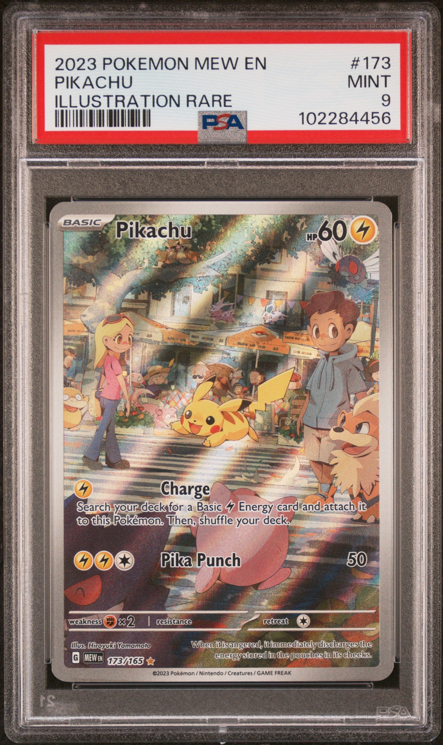 2023 Pokemon Mew En-151 #173 Pikachu Illustration Rare PSA 9