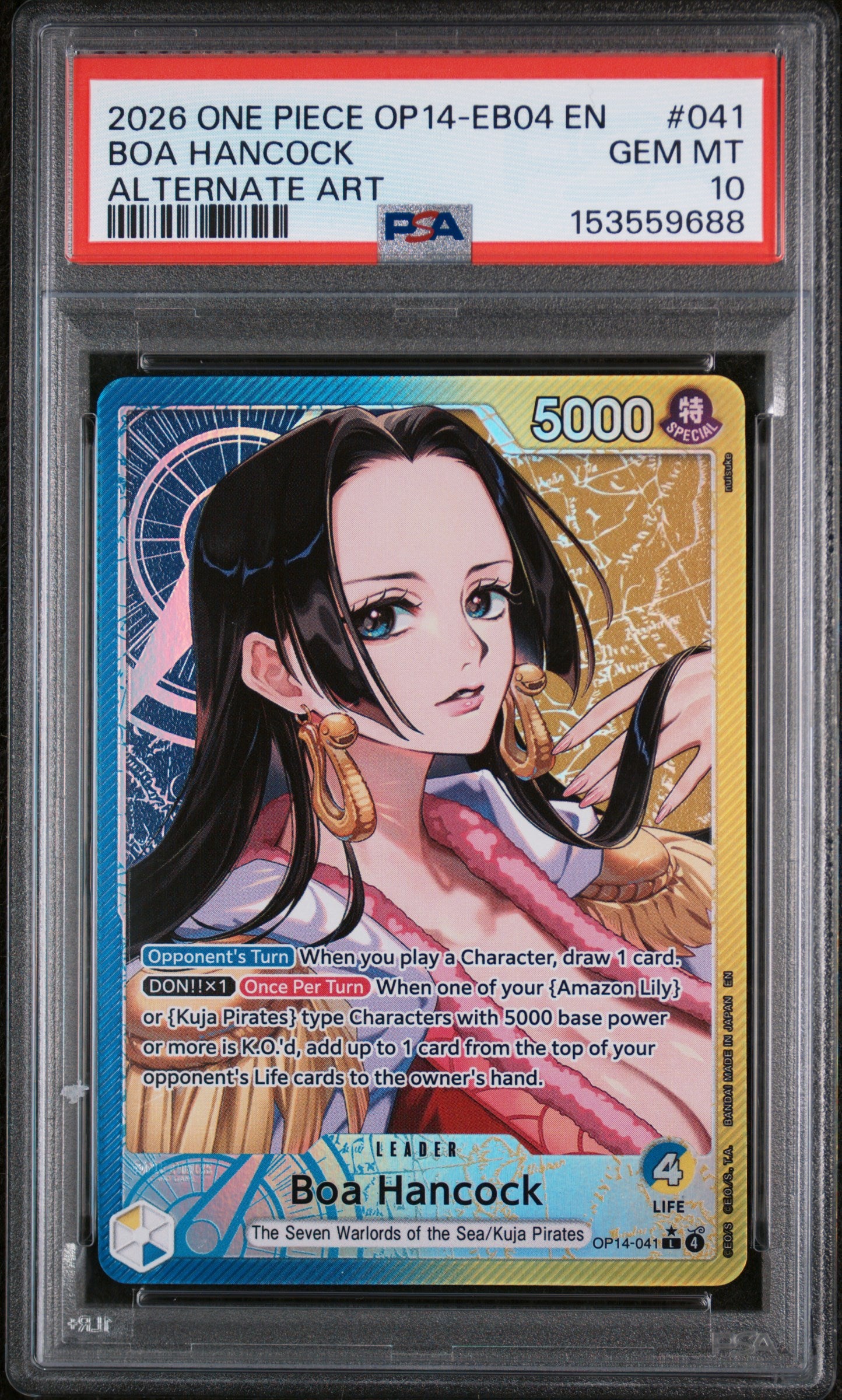 2026 One Piece Op14 #041 Boa Hancock Alternate Art PSA 10