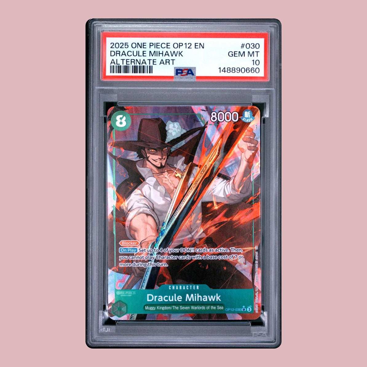 Dracule Mihawk - 2025 One Piece OP12 EN - Alternate Art - #030 - PSA 10 GEM MT