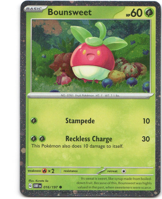 Bounsweet 16 Obsidian Flames Cosmos Holofoil Common Pokemon NM