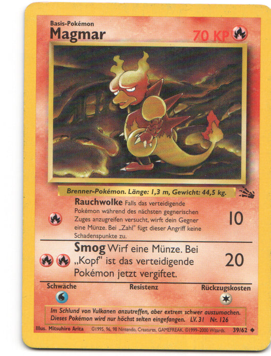 Magmar Uncommon Fossil 39/62 MP