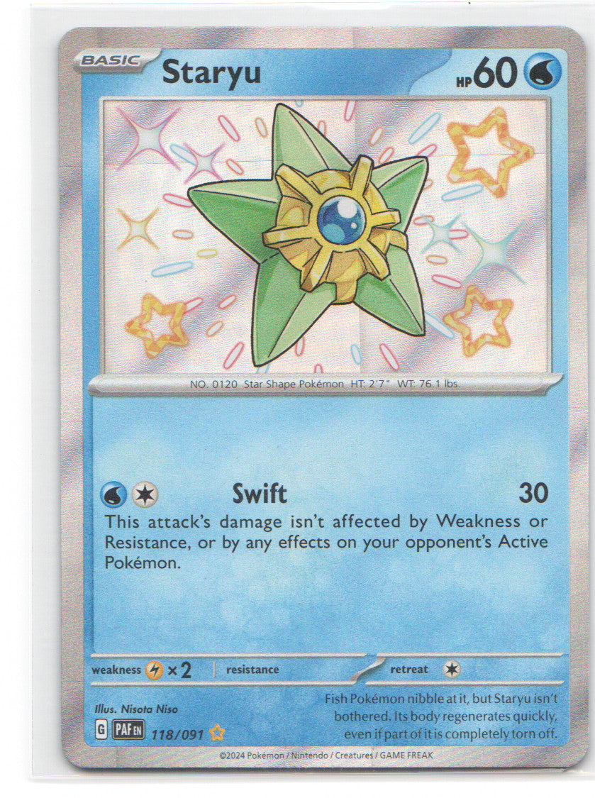 Staryu Shiny Rare SV: Paldean Fates 118/091 NM