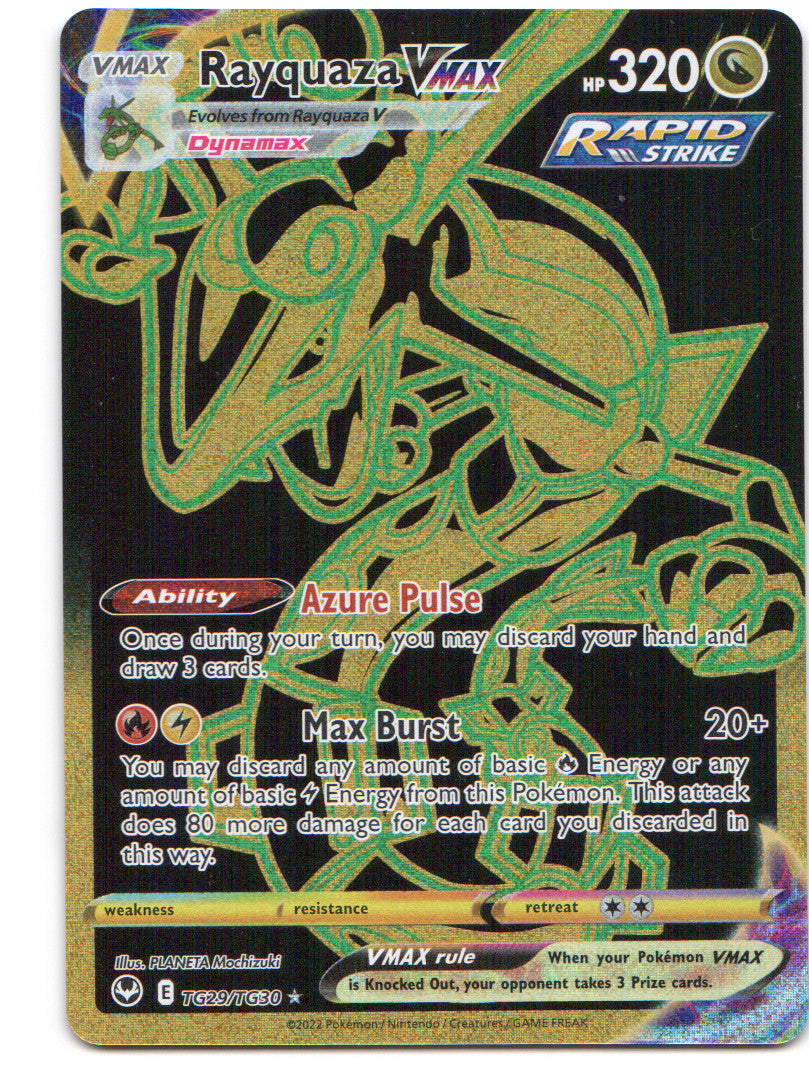 Rayquaza VMAX (Secret) Secret Rare SWSH12: Silver Tempest Trainer Gallery TG29/TG30 NM