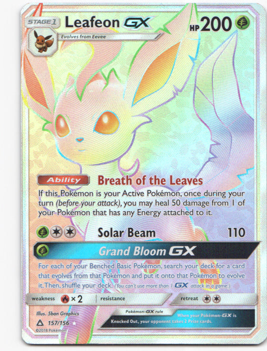 Leafeon GX (Secret Rare) Secret Rare SM - Ultra Prism 157/156 NM