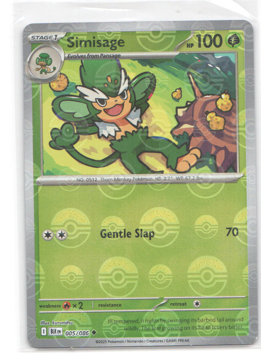 Simisage (Poke Ball Pattern) Uncommon SV: Black Bolt 005/086 NM
