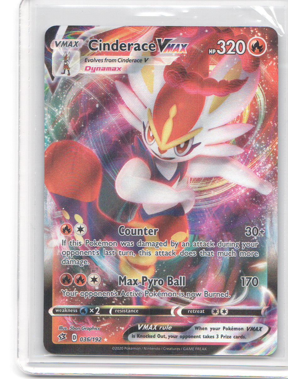 Cinderace VMAX Ultra Rare SWSH02: Rebel Clash 036/192 NM