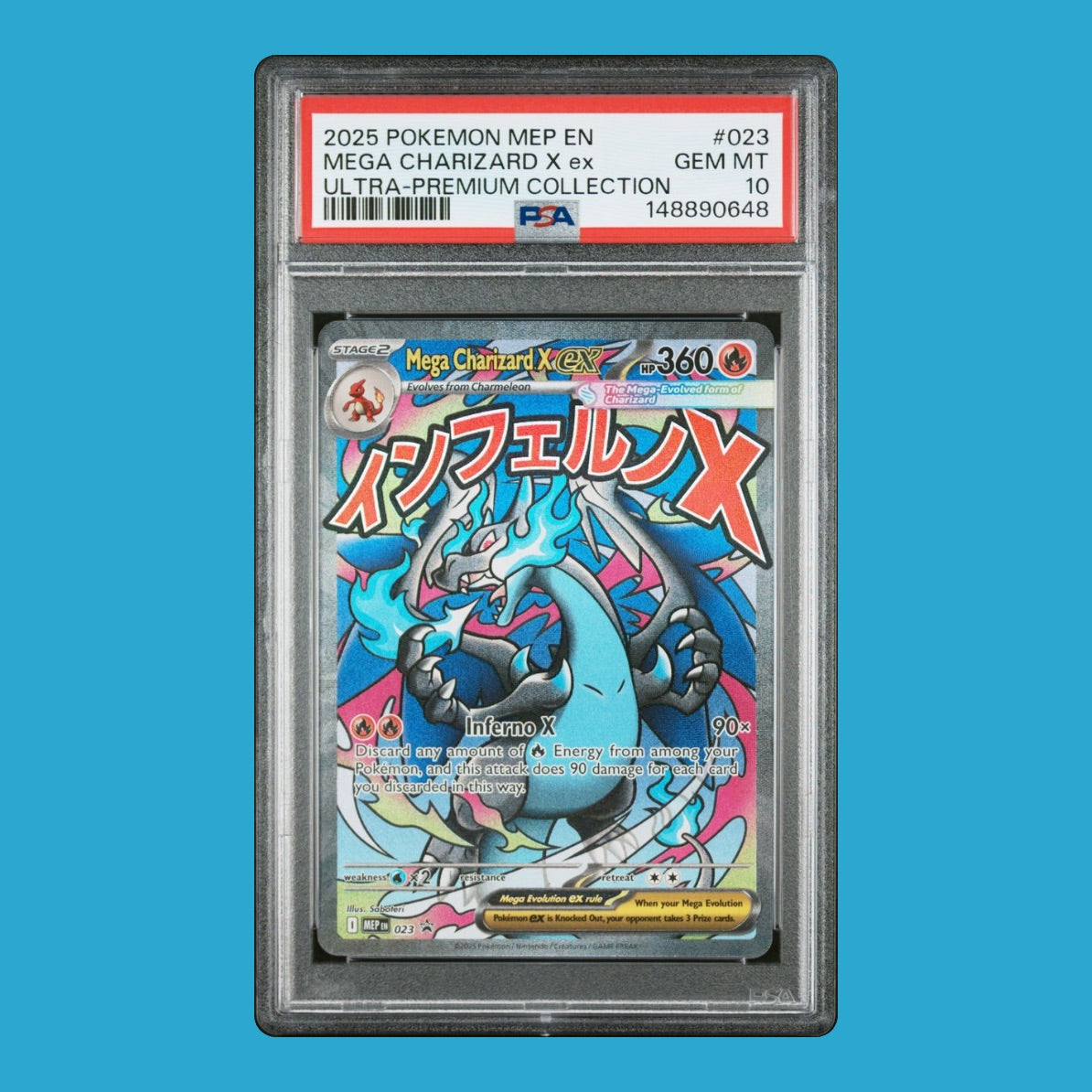 Mega Charizard X ex - 2025 Pokemon MEP EN - #023 - PSA 10 GEM MT