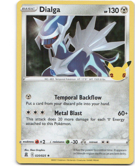 Dialga 20 Celebrations Holofoil Pokemon NM