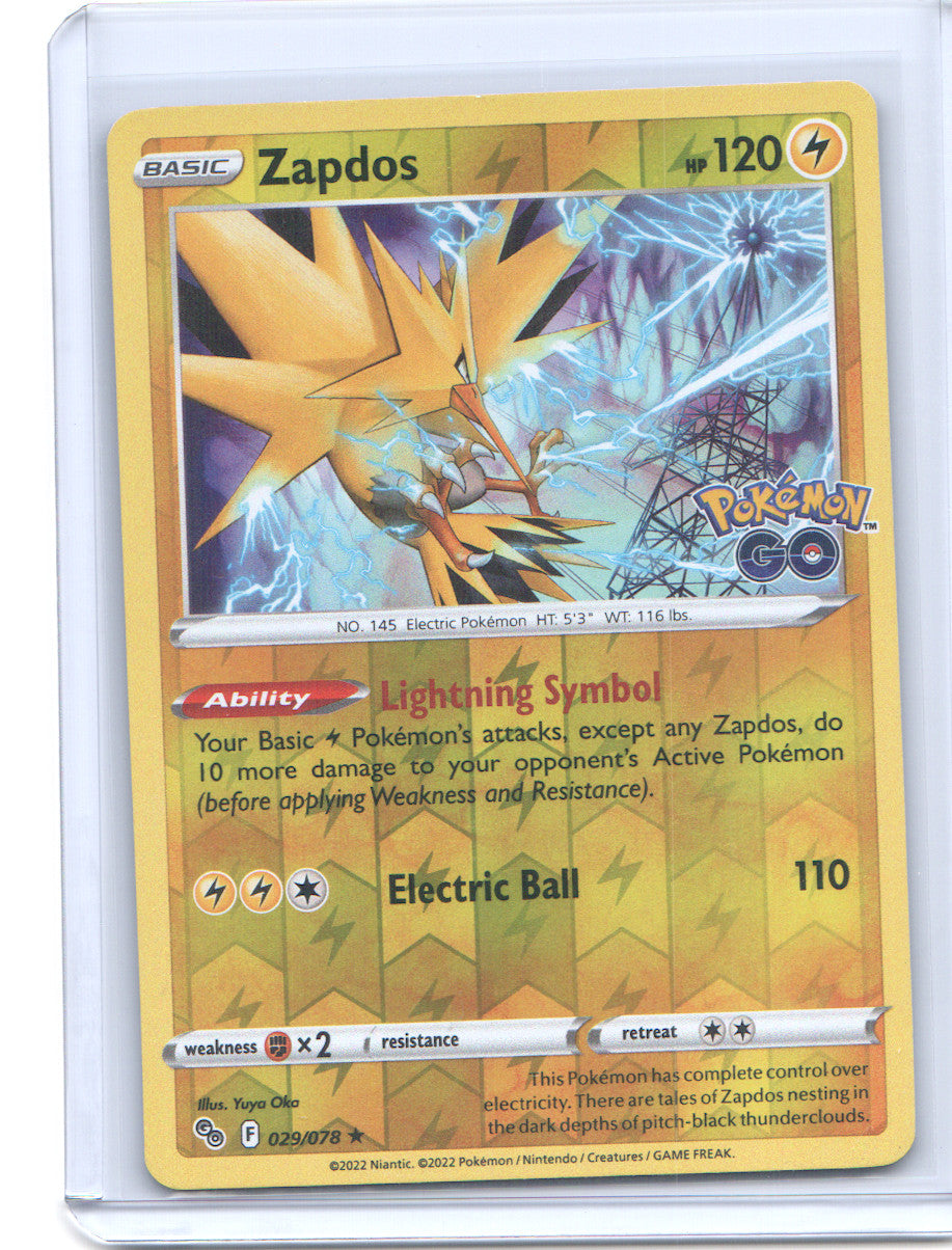 Zapdos Holo Rare Pokemon GO 029/078 NM