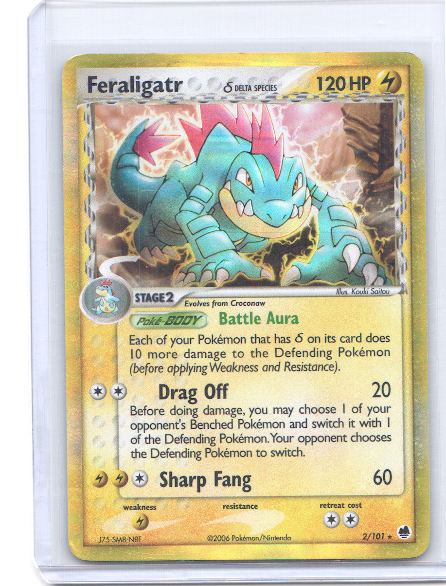 Feraligatr (Delta Species) Holo Rare EX Dragon Frontiers 2/101 LP