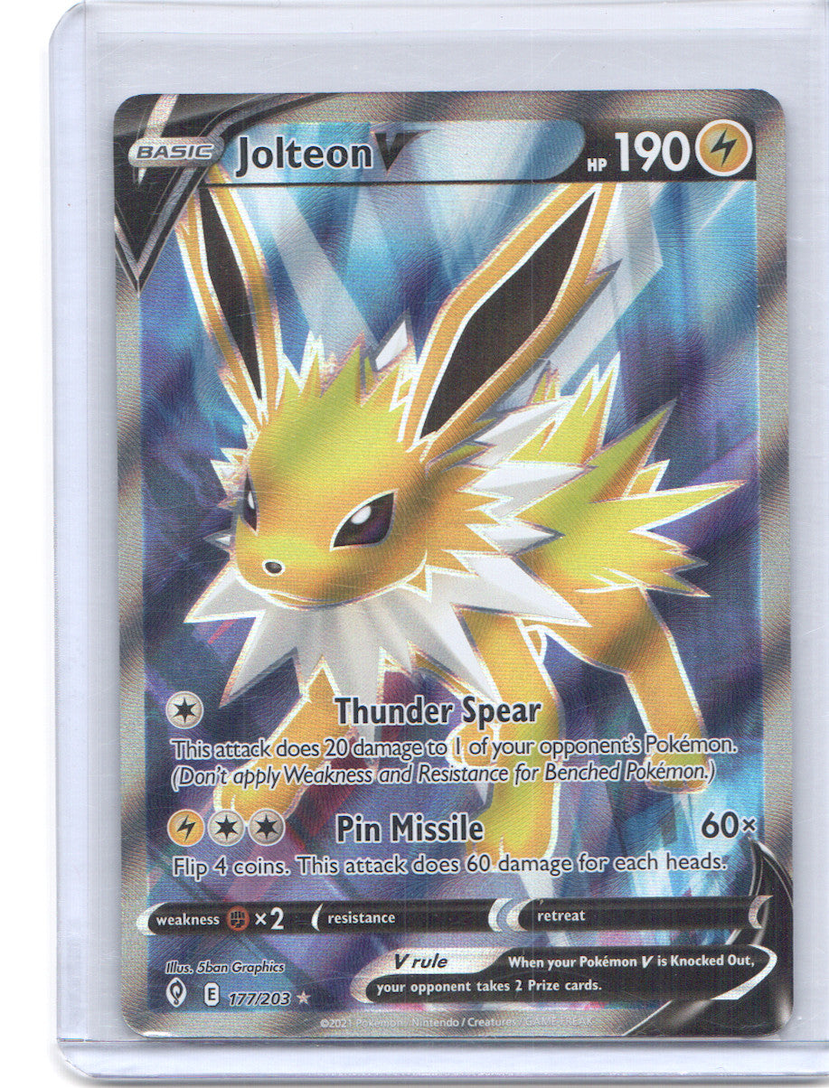 Jolteon V (Full Art) Ultra Rare SWSH07: Evolving Skies 177/203 NM