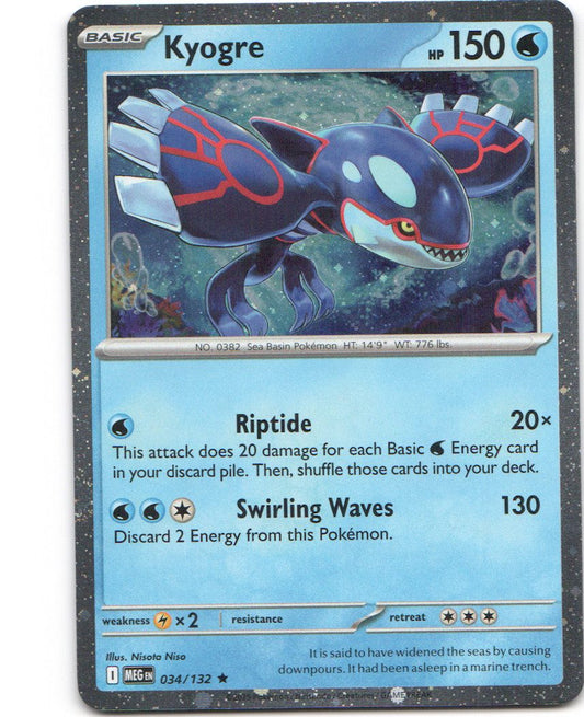 Kyogre 34 Mega Evolution Cosmos Holofoil Rare Pokemon NM