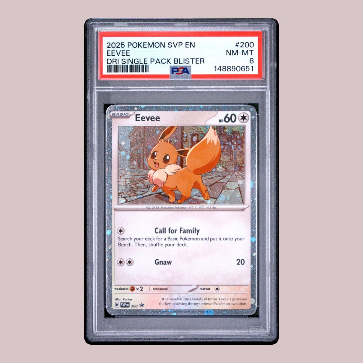 Eevee - 2025 Pokemon SVP EN - DRI Single Pack Blister - #200 - PSA 8 NM-MT