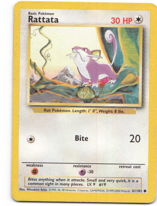 Rattata Common Base Set 061/102 LP