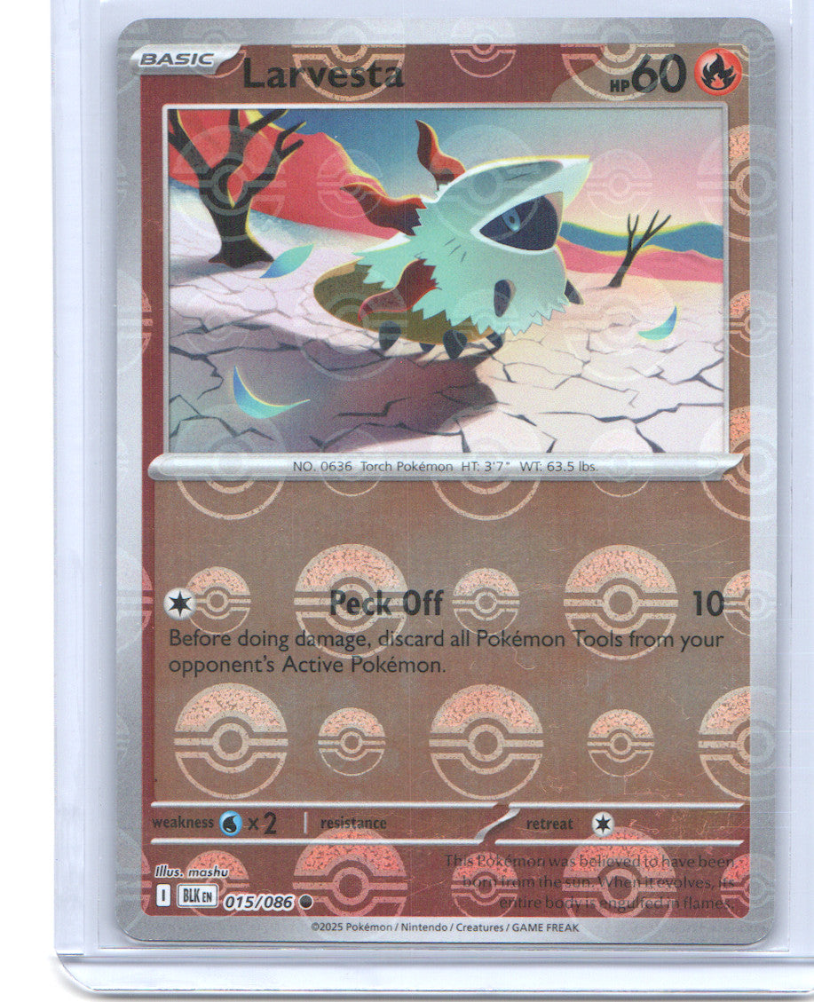 Larvesta (Poke Ball Pattern) Common SV: Black Bolt 015/086 NM