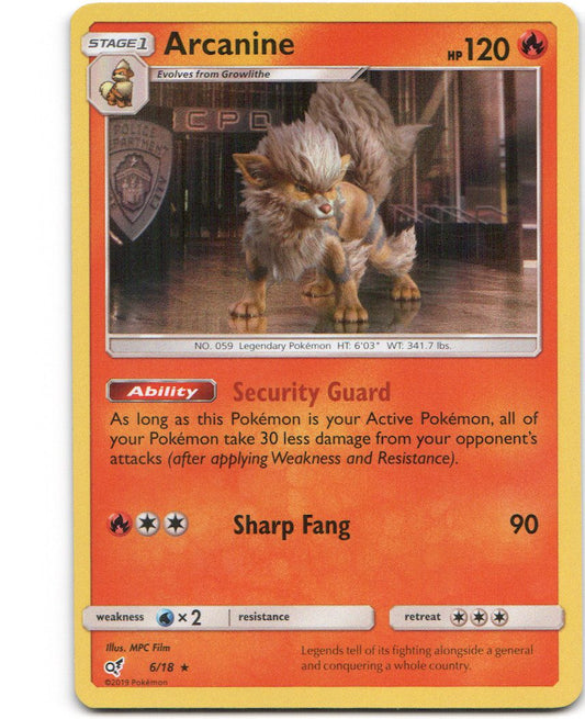 Arcanine 6 Detective Pikachu Holofoil Pokemon NM