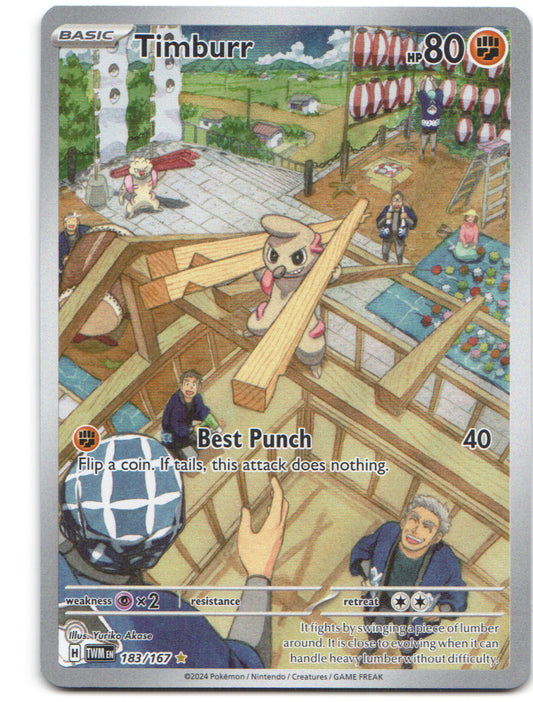 Timburr Illustration Rare SV06: Twilight Masquerade 183/167 NM