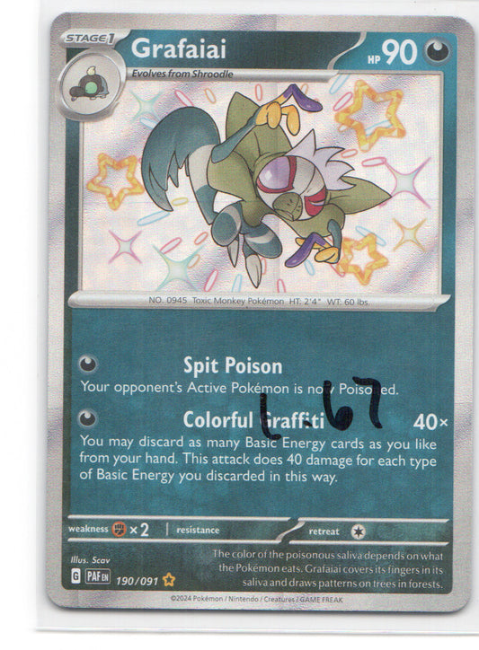 Grafaiai Shiny Rare SV: Paldean Fates 190/091 NM