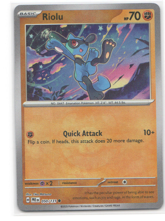 Riolu (Master Ball Pattern) Common SV: Prismatic Evolutions 050/131 NM