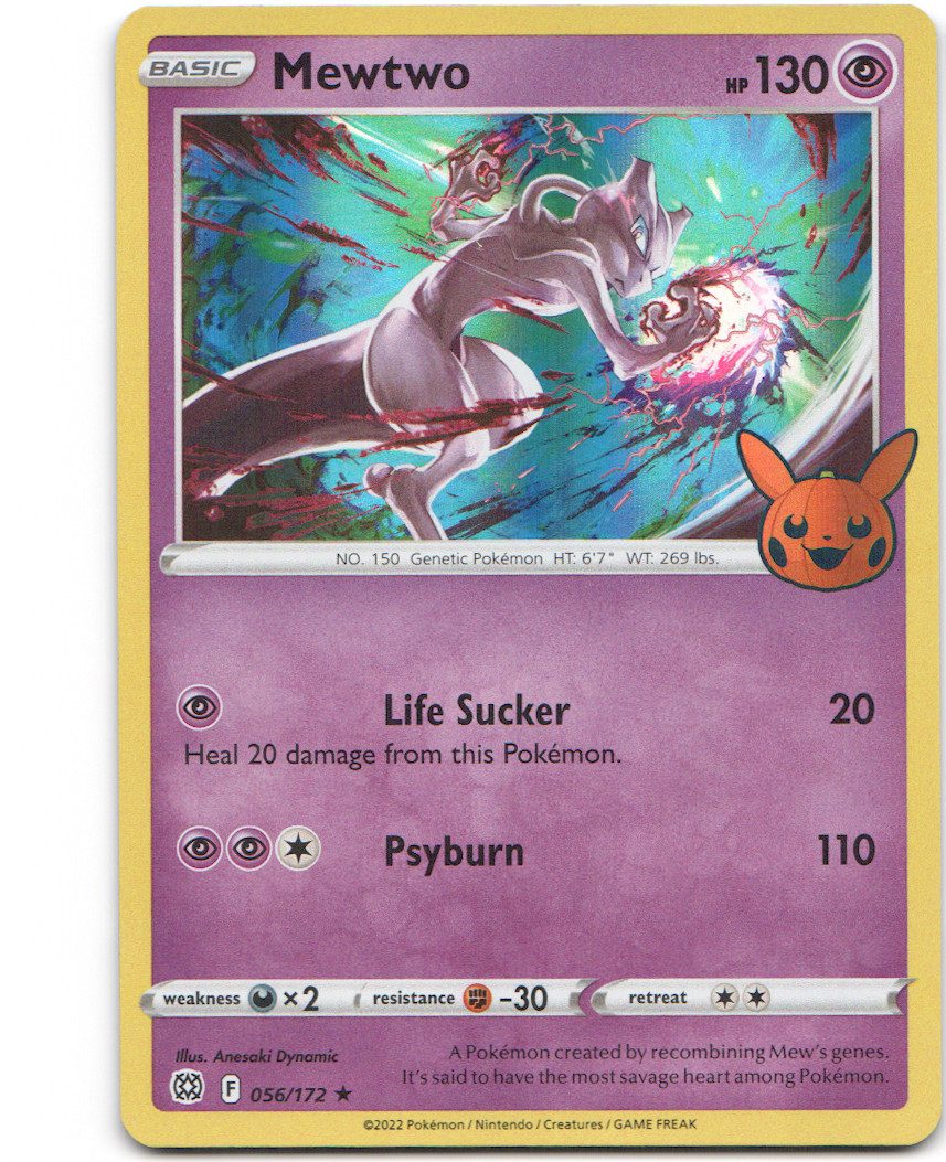 Mewtwo 56 Brilliant Stars Pumpkin Pikachu Stamp Rare Pokemon NM